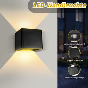 7MAGIC LED Wandleuchten Innen Modern Wandlampe  2700-3000K Warmweiß 7W Außenwandleuchte LED Wandleuchte 1 Pack, Schwarz