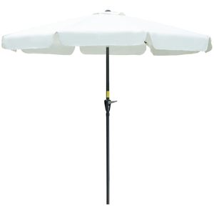 Outsunny slnečník Patio Umbrella Market Umbrella Ø2,66 m UV ochrana 50+ Záhradný dáždnik 8 rebier Nastaviteľný béžový