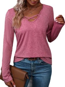 Damen Langarmshirts Sweatshirts Lässiger Pullover Lose T-Shirt Dailywear Oberteile Pfirsich,Größe L