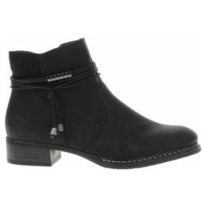 Rieker Damen Stiefelette Zierbänder Metall Details 73488, Größe:41 EU, Farbe:Schwarz