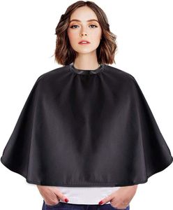 Schwarz Haarschneide Umhänge, Friseursalon Haarschneideumhang Schwarz Salon Barber Cape Frisierumhang Kurz, 77 * 80cm