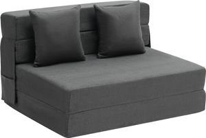 VEVOR 3 in 1 Klappsofa faltbares Schlafsofa mit 2 Kissen & waschbarem Bezug, umwandelbarer Schlafsessel aus 25D Memory Foam, Couch für Wohnzimmer Schlafzimmer, Dunkelgrau (TWIN XL / 1950x1005x150mm)