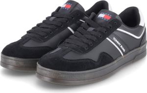 Tommy Jeans Herren Low Sneaker TJM LEATHER RETRO CUPSOLE Schwarz Leder Synthetik  Größe: 42
