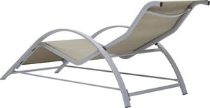 vidaXL Sonnenliegen 2 Stk. mit Tisch Aluminium Cremeweiß