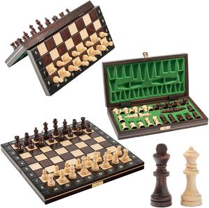Mini Schach Magnetisch Holz | Master of Chess | Schach Brett 20 cm | Handgefertigte Reiseschach Magnetisch mit Figuren - Schachbrett Kinder Größe