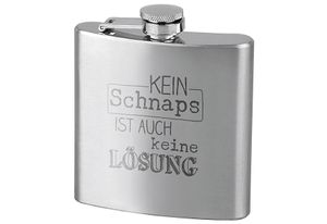 Contento 866213 Flachmann Kein Schnaps...180ml, silber