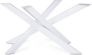 Magnetic Mobel Tischgestell Orion (L -Size 113x73x71 Cm, Weiss) Design Kreuzgestell Schwerlast Massiv Tischkufen Stahl Tischbeine Metall Profil 8X4 Cm