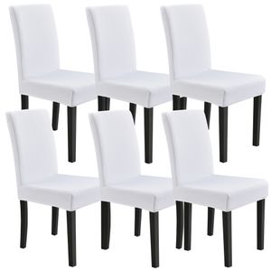 [neu.haus] Poťah na stoličku Set of 6 42-53 cm White Washable Slipcover Chair Cover Stretch