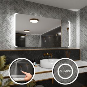 Kúpeľňové zrkadlo s LED osvetlením + Dotknite sa možnosti Prepnúť - Seattle - 180 cm - 70 cm
