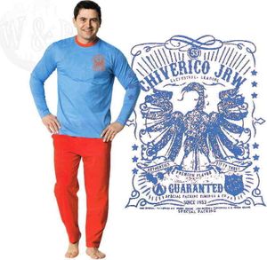 Herren Pyjama Chiverico JRW 20081 Hellblau/Rot XL