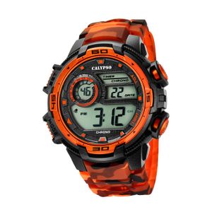 Calypso Kunststoff Herren Uhr K5723/5 Armbanduhr schwarz orange Digital D2UK5723/5