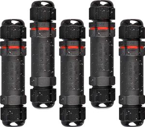 Kabelverbinder Wasserdicht IP68 3-Polig für Ø1-13 mm Kabeldurchmesser, 5 Stück Verteilerdose Außen Erdkabel Abzweigdose Garten Kabelmuffe Verbindungsmuffe Verbindungsbox