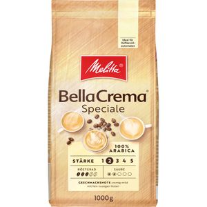 MELITTA Ganze Kaffeebohnen BellaCrema Speciale 1 kg milder Geschmack Stärke 2