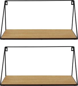 2x Wandregal Puro MDF & Metall schwarz – Hängeregal 2x Wandregal Puro MDF & Metall schwarz – Hängeregal