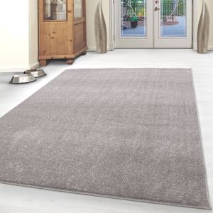 Kurzflor Teppich Einfarbig Robust Gabbeh Optik Wohnzimmerteppich Beige Meliert, Grösse:240x340 cm