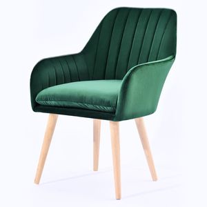 Crenex Esszimmerstuhl Küchenstuhl Wohnzimmerstuhl Polsterstuhl Stuhl aus Samt Grün