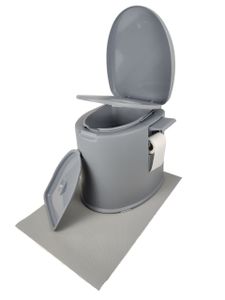 XL -Eimertoilette,Camping-Toilette,Nottoilette, chemietoilette toiletteneimer Sanitär Farbe GRAU inkl. Antirutschmatte