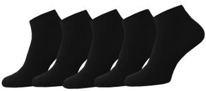 6 Paar Uni Socken Sneaker Füsslinge Schwarz Baumwolle Gr. 39-42