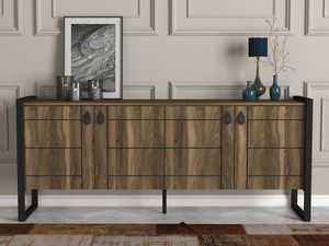 Sideboard Kommode Lost Walnuss | B 185 cm x H 77,6 cm x T 44,5 cm