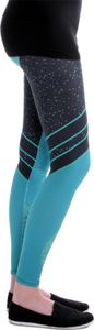 cosey - bedruckte bunte Leggins (Einheitsgröße) - Design Workout grau/türkis