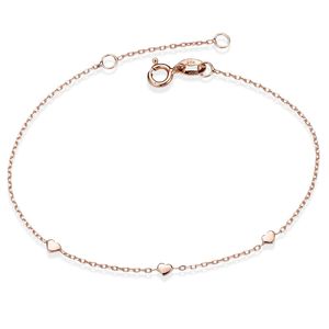 MATERIA by Matthias Wagner Herz Armband Rosegold 925 Silber rose vergoldet 16,5cm+2cm SA-104-Rosegold