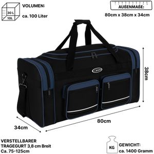 Sporttasche ca.100 L Saunatasche (109) Reisetasche Fitnesstasche Blau