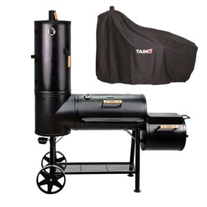 TAINO CHIEF 130kg Smoker Set Abdeckhaube Holzkohle-Grill Räucher-Ofen