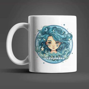 Sternzeichen Tierkreis Kaffeetasse Tasse Geschenkidee Geschenk 330 ml – Wassermann