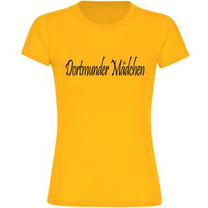 multifanshop Damen T-Shirt - Dortmund - Dortmunder Mädchen, gelb, Größe XL