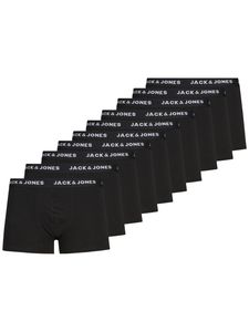 Jack & Jones 10er Pack Herren Boxershorts schwarz Unterwäsche Trunks , Farbe:Schwarz, Größe:L
