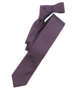 Venti Krawatte Dunkelrot gemustert 100% Seide 6cm Breit Schmale Form Fleckenabweisend