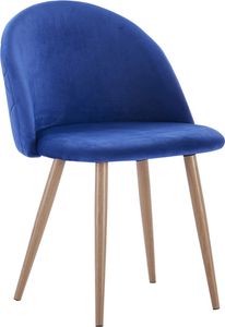 Esszimmerstuhl Blau Metallbeine eichefarben LILLY