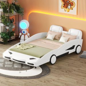 Fortuna Lai dětská postel Postele do bytu Model auta Cool  model dětské postele s modelem auta v bílé barvě - 140 x 200 cm (bez matrace)