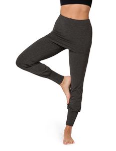 Damen Yogahose mit Rock Lang Trainingshose BLV50-275, Farbe:Dunkelmelange, Größe:XL