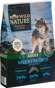 Dehner Wild Nature Hundefutter Meeresküste, Trockenfutter getreidefrei, Kroketten, für ausgewachsene Hunde, Makrele, 4 kg