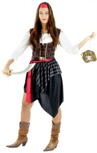 Piratin Kostüm S - XXL, Größe:S
