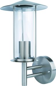 Grafner Wandlampe Edelstahl mit 1x E27 Fassung, IP44 Wand Außenleuchte, 360° rundum Lichtschein, für außen und innen, Wandleuchte Lampe Außen Hoflampe