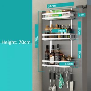 360Home Kühlschrank Regal Gewürzregal Hängeregal trag bis zu 30kg Weiß