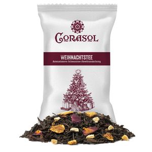 Corasol Weihnachtstee, Aromatisierte Schwarztee-/Gewürzmischung, loser Tee (10 g im Aromabeutel)