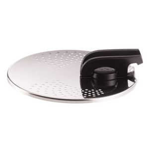 Univerzální poklice Tefal s otvory pro nádobí Ingenio o průměru 14, 16, 18 a 20 cm. Vyrobeno z vysoce kvalitní nerezové oceli. Lze je pohodlně umístit na okraj hrnce.