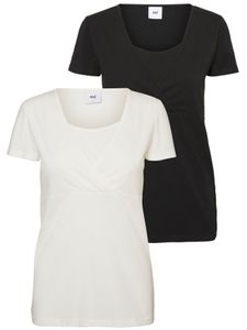 Mamalicious 2er Doppelpack Basic T-shirt Schwangerschaft Stillshirt | XS