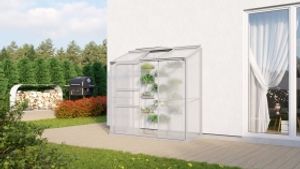 Vitavia Anlehn-Gewächshaus "Styx 1300" aluminium eloxiert 1,3 m² 4 mm HKP