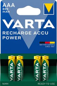 Micro-Akku VARTA ''LONGLIFE ACCU Ready2Use'', Ni-MH, 800mA, Typ AAA, 4er-Blister