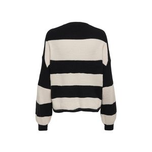 Jack&Jones ONLATIA L/S STRIPE PULLOVER KNT NOO Black/Whitecap Gray Melan XS