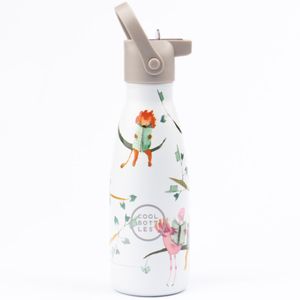 Cool Bottles Kids 3D Dreischicht-Thermoflasche aus Edelstahl 260 ml - weiß