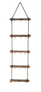 Závesný rebrík - 5 úrovní / 15 háčikov - 120x30 cm