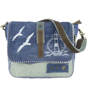 Sunsa Damen Messenger Bag Umhängetasche Handtasche, aus Jeans/ Canvas & Leder. Große Crossbody Tasche Schultertasche, Geschenkideen für Frauen/ Mädchen, nachhaltige Produkte