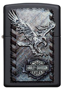 ZIPPO - Harley-Davidson® Iron Eagle - Black Matte Schwarz Adler Tier Motorrad Sturmfeuerzeug nachfüllbar Benzin 60002353