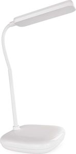 EMOS LED stolní lampa MOLLY 12W, jas 650lm, stmívatelná, nast. barva světla, flexibilní rameno lampy, 1,5m kabel + adaptér, bílá, Z7638W