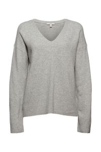 Esprit V-Neck-Pullover, light grey